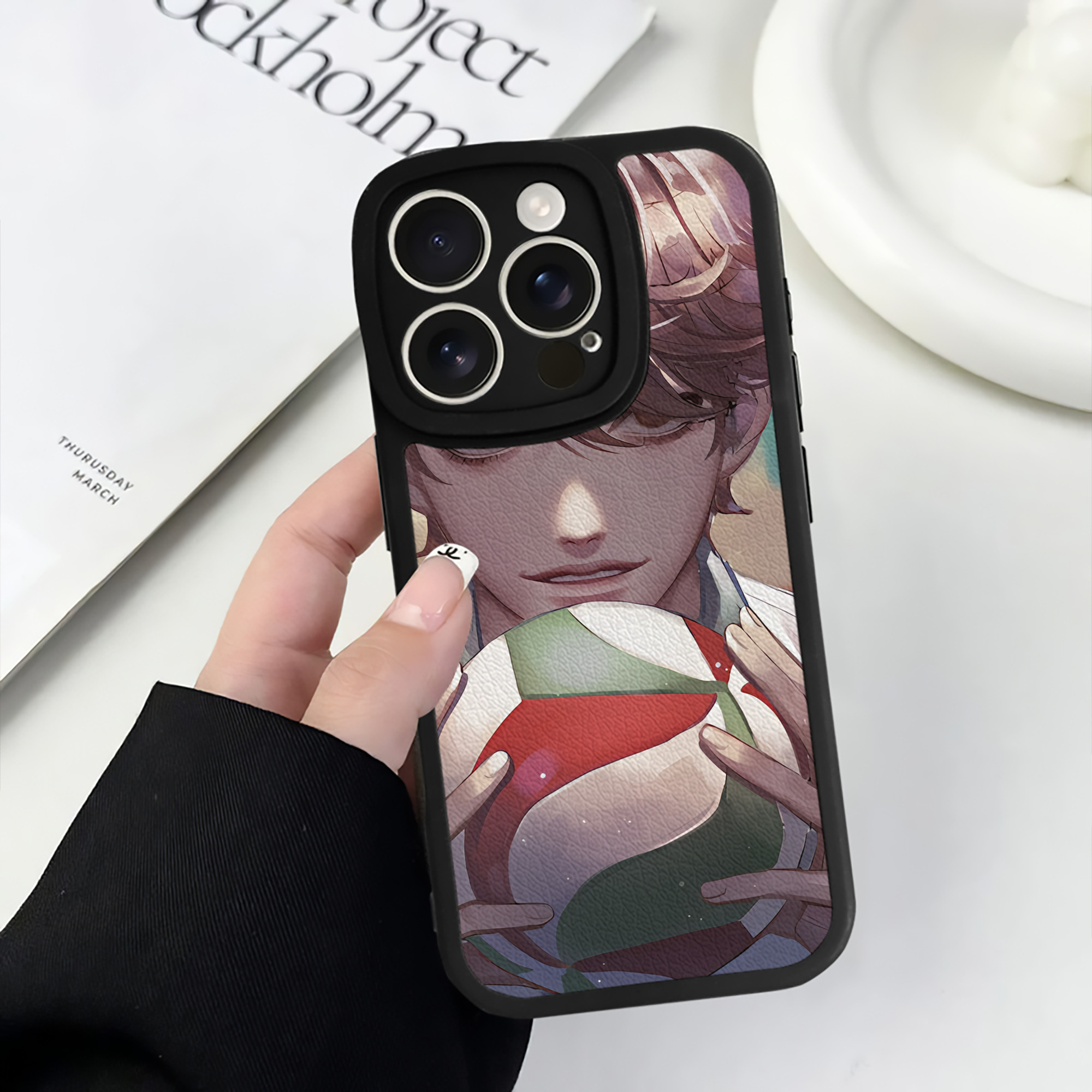 （画像用） ハイキュー!! Haikyu!! 【iPhone 16シリーズ対応】シリコンスマホケース（レザー調） 材質：シリコン